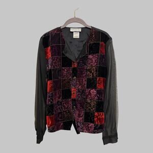 Vintage Bedford Fair Whimsigoth Festival Velvet Burnout Long Sleeve Top Size 14